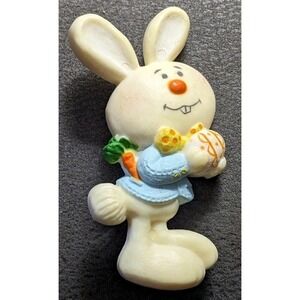 Vintage Hallmark Barnaby Bunny Pin Easter 1975 White Rabbit Spring Plastic